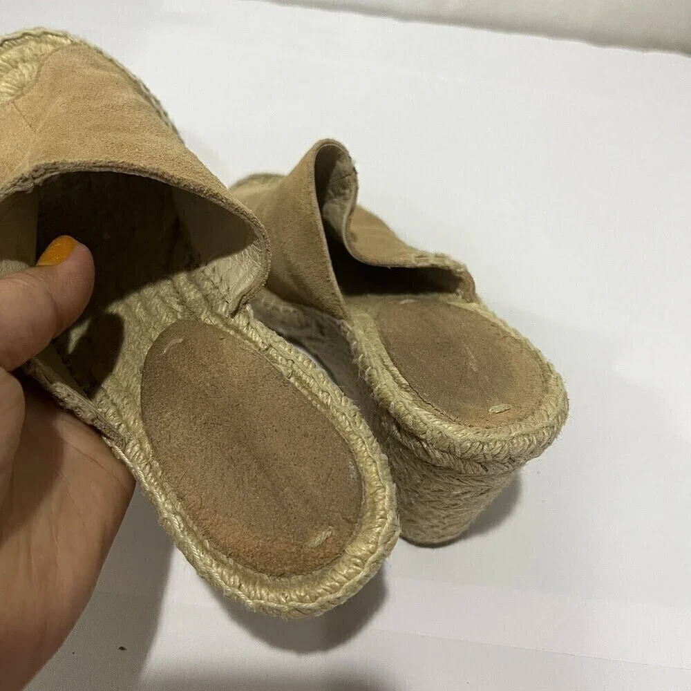 Soludos Mule Women’s open toe wedge‎ espadrilles  Slip on Cream Size US 7